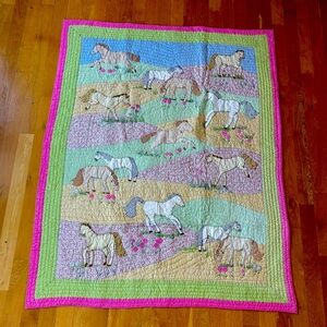 “Ponies in the Pasture” Twin-size Quilt and 2 Pillow Shams by The Company Store